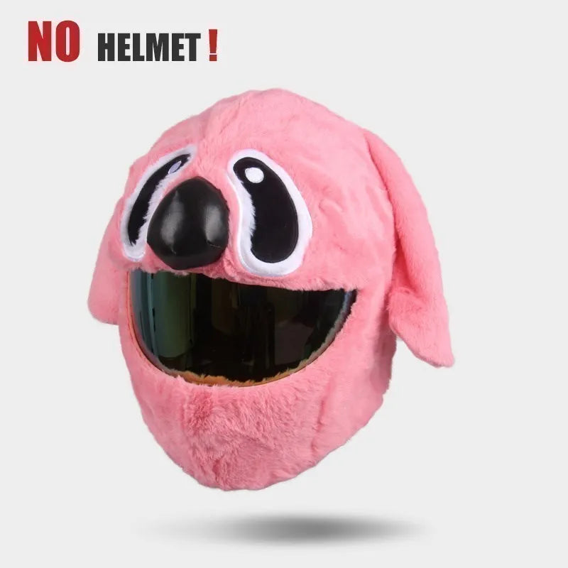 UchOOSE Cartoon Plush Motorcycle Helmet Cover With Ears