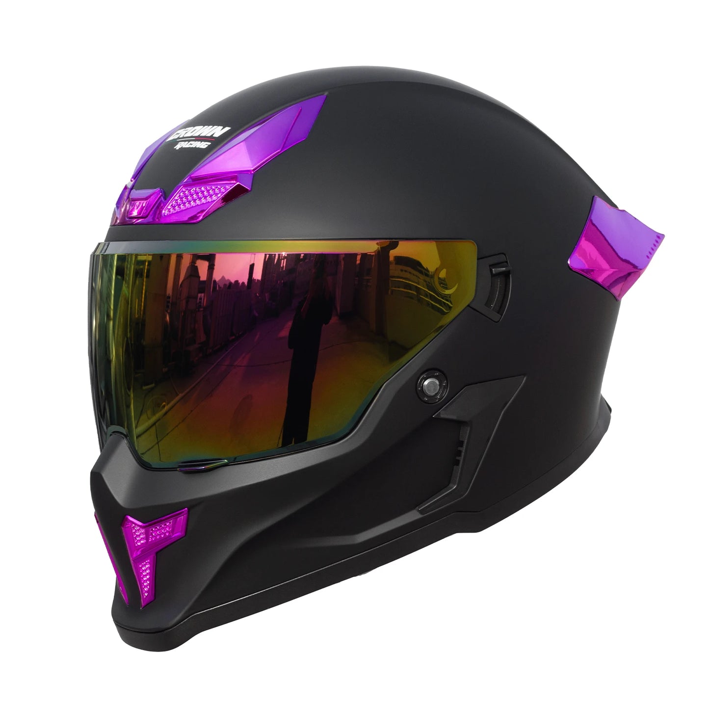 Crown Racing Model 601 Full Face Motorcycle Helmet With Dual Visor