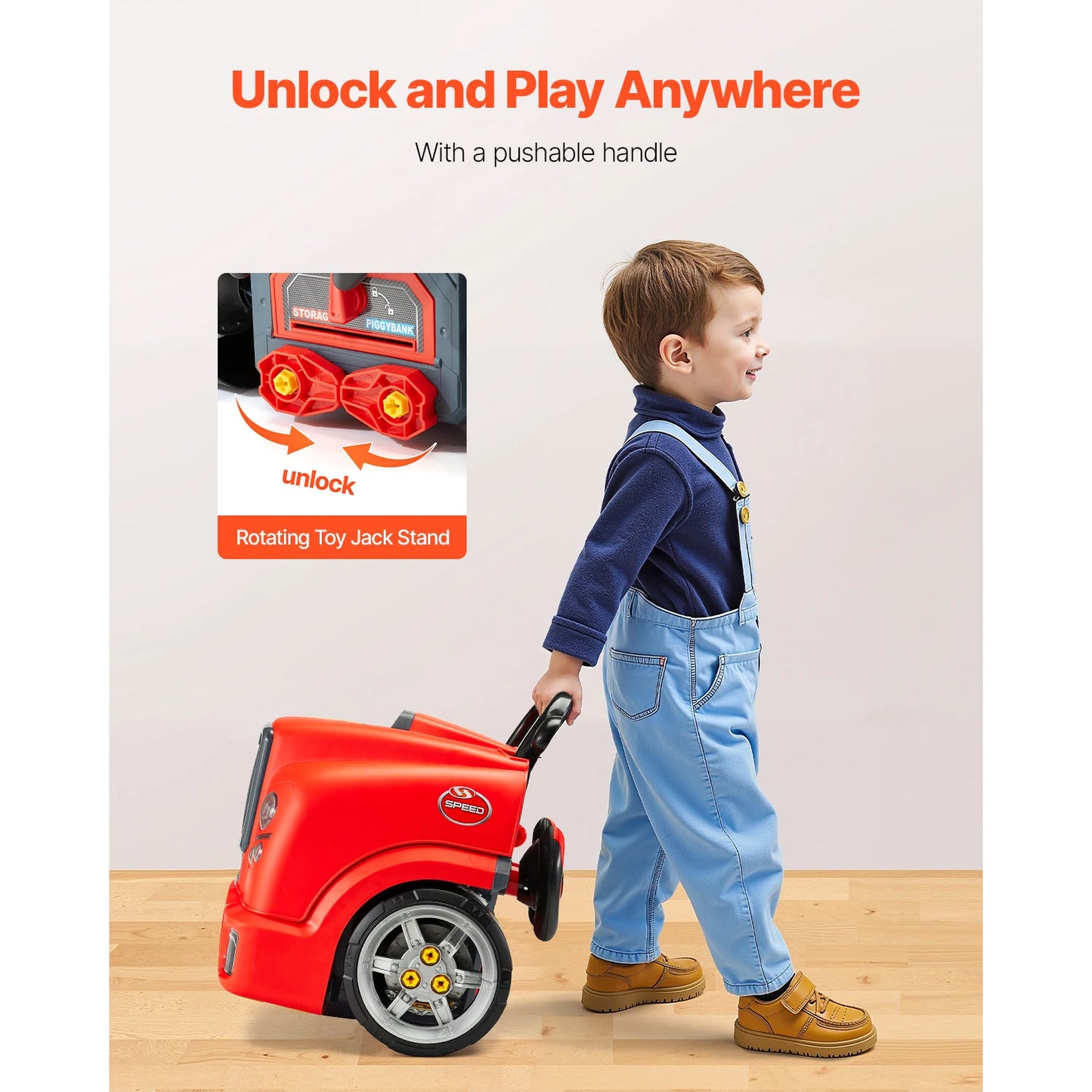 SucceBuy 60 Pcs Kids Mechanic Car Repair Set Removable Parts