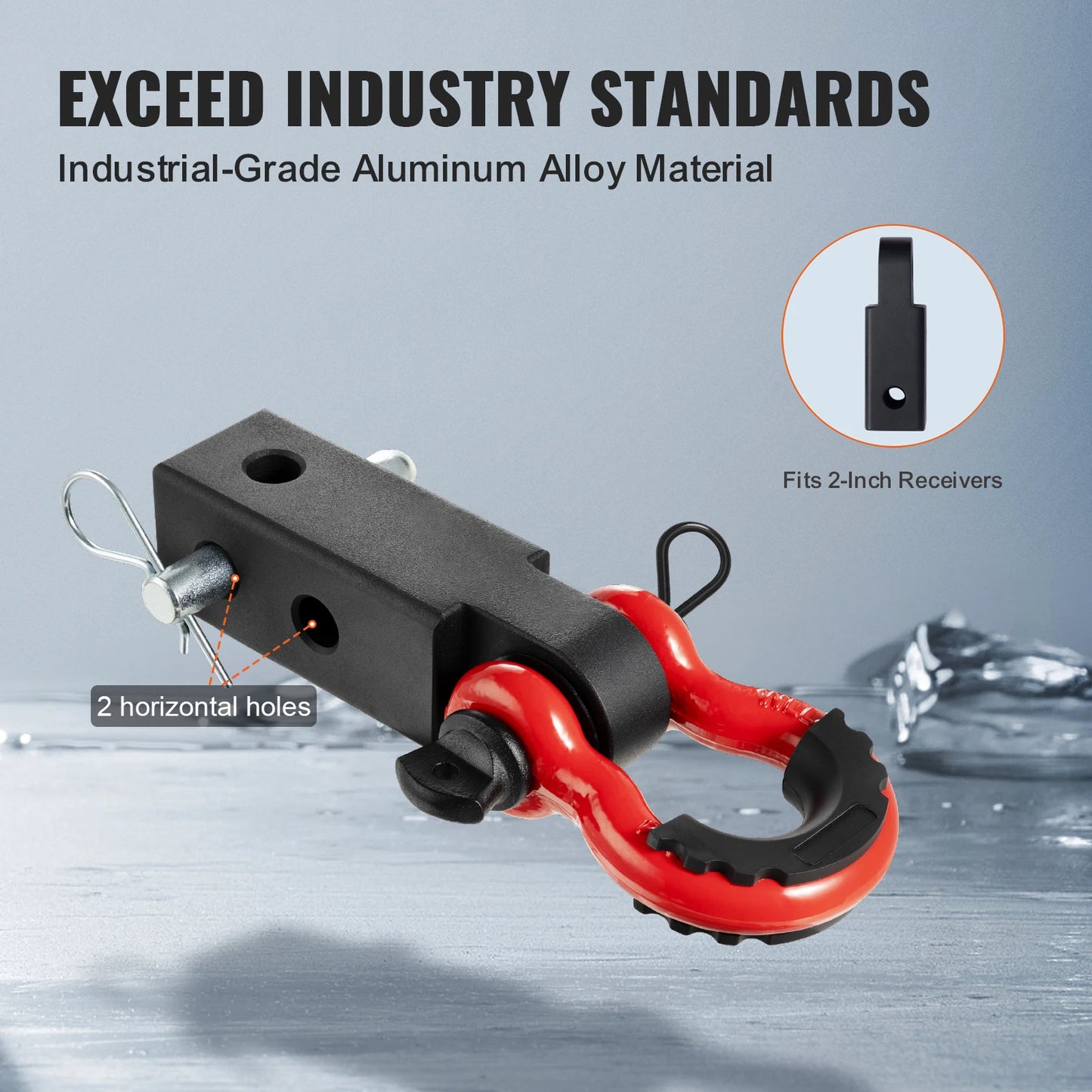 SucceBuy 2 Inch D-Ring Shackle Hitch Receiver With Lock Pin