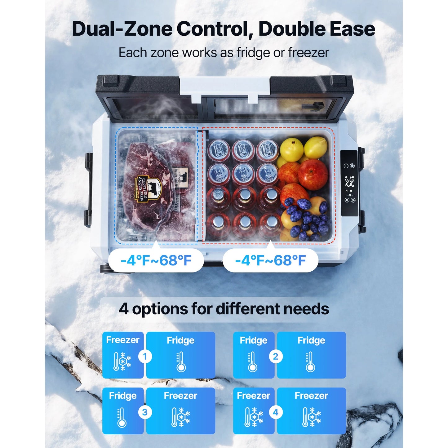 SucceBuy Portable Car Refrigerator With Wheel And App Control