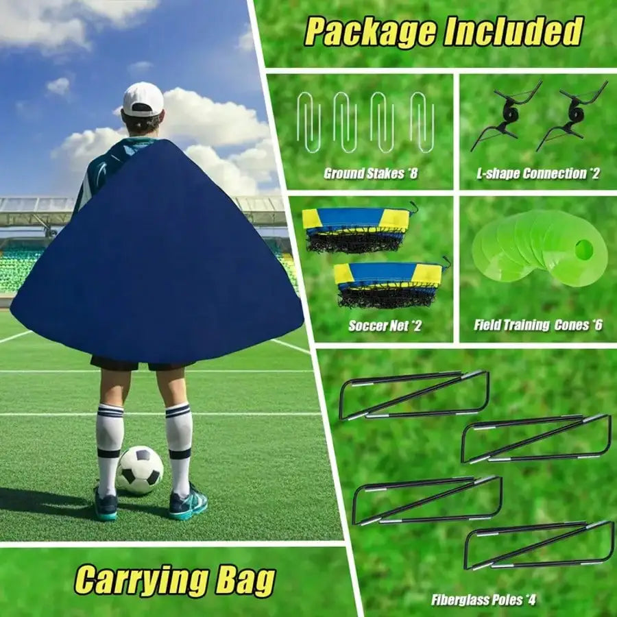 Pop Up Soccer Net Portable Training Set With Accessories