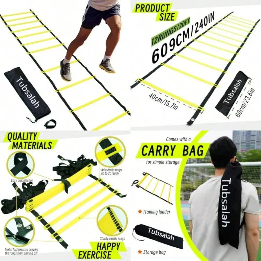 Adjustable Agility Ladder With Carry Bag For Athletic Training