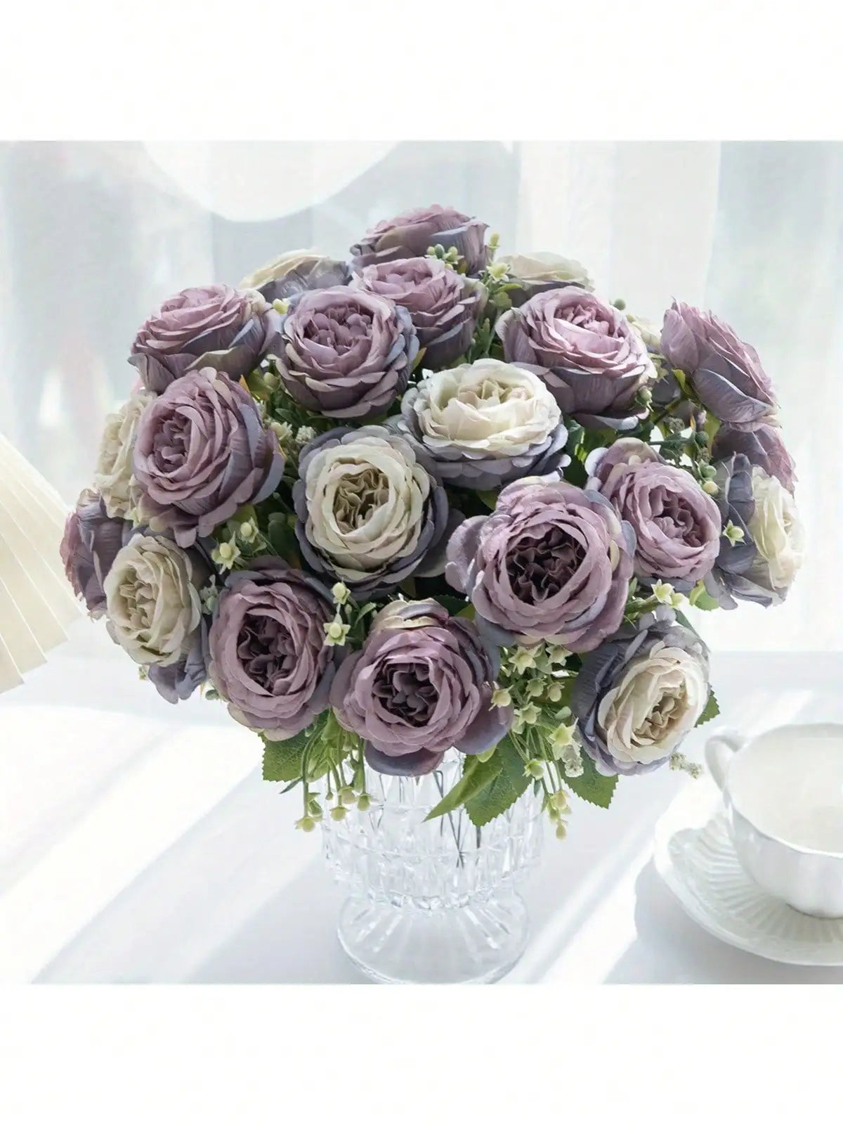 Artificial Peony Flowers 4 Pieces UV Resistant Real Touch Bouquet For Wedding
