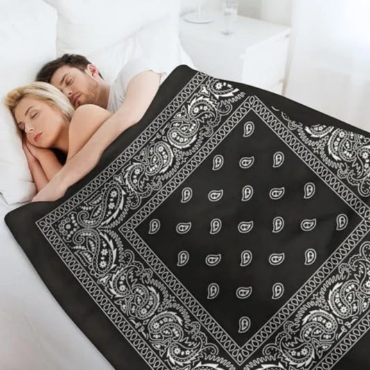 Bandana Paisley Art Blanket Soft Micro Plush Throw For Sofa