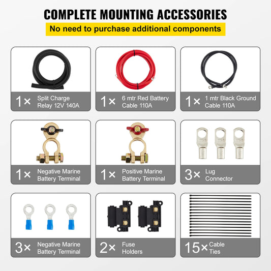 SucceBuy Split Charge Relay Kit 140A For ATVs