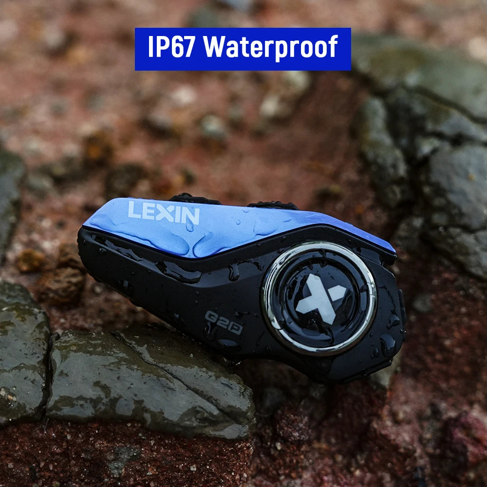 Lexin G2P Motorcycle Bluetooth Headset Intercom For Up To 6 Riders