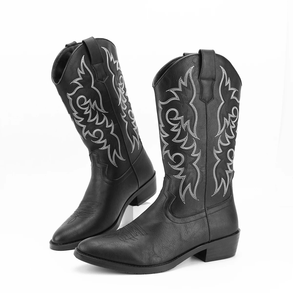 Men's Embroidered Desert Cowboy Boots Western Style