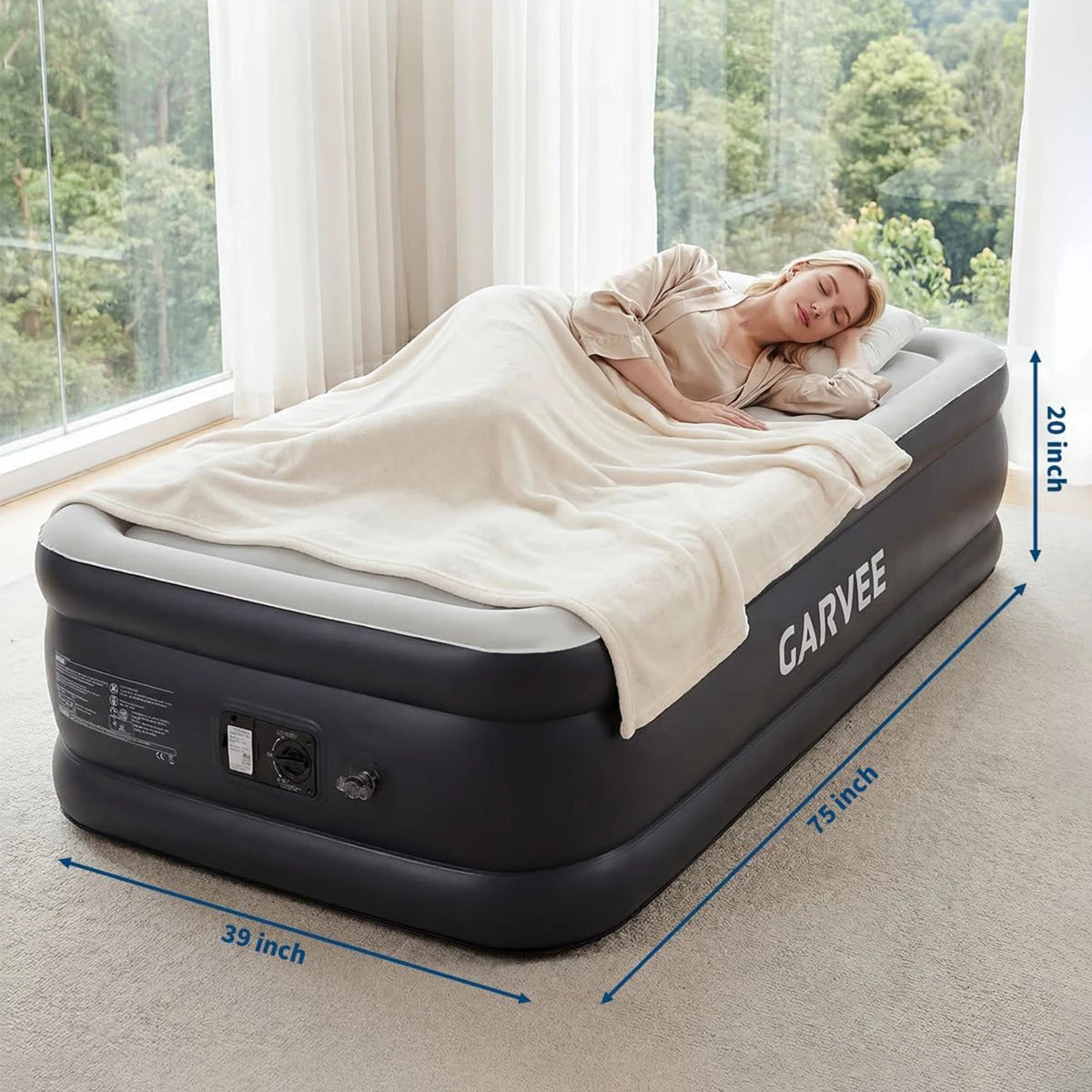 HiMISS Raised Air Mattress With Built-In Pump For Guests