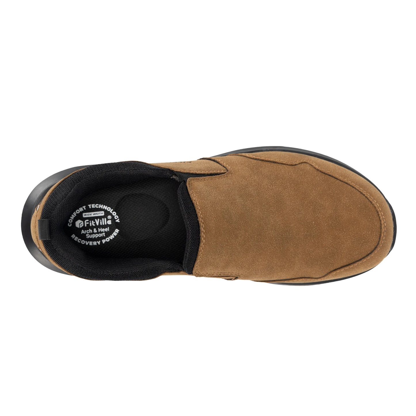 Fitville Men's Extra Wide Slip On Hiking Shoes With Arch Support