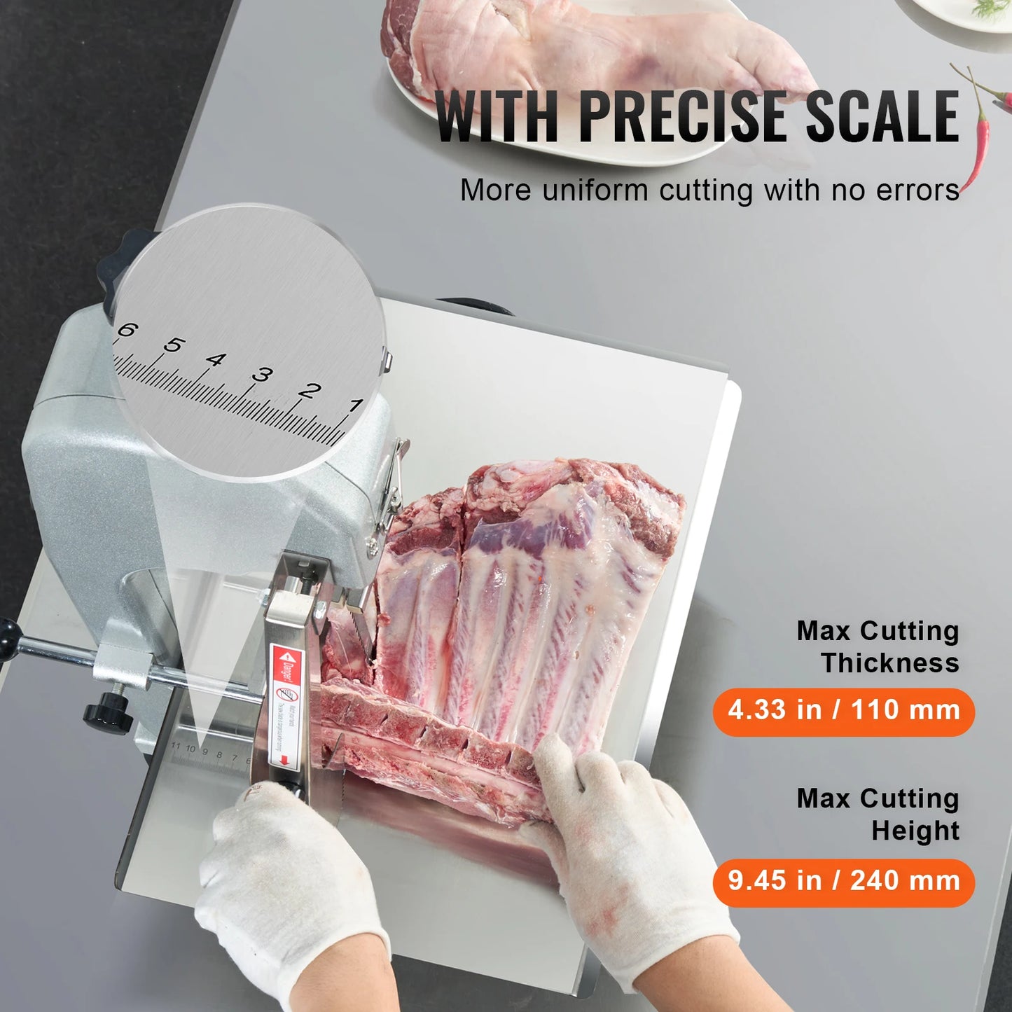 SucceBuy Commercial Electric Meat Bandsaw 650W Stainless Steel Bone Saw