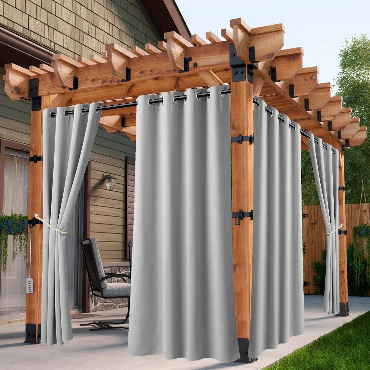 Sabalanica Waterproof Outdoor Curtains Grommet Top Sun Blocking UV Protection