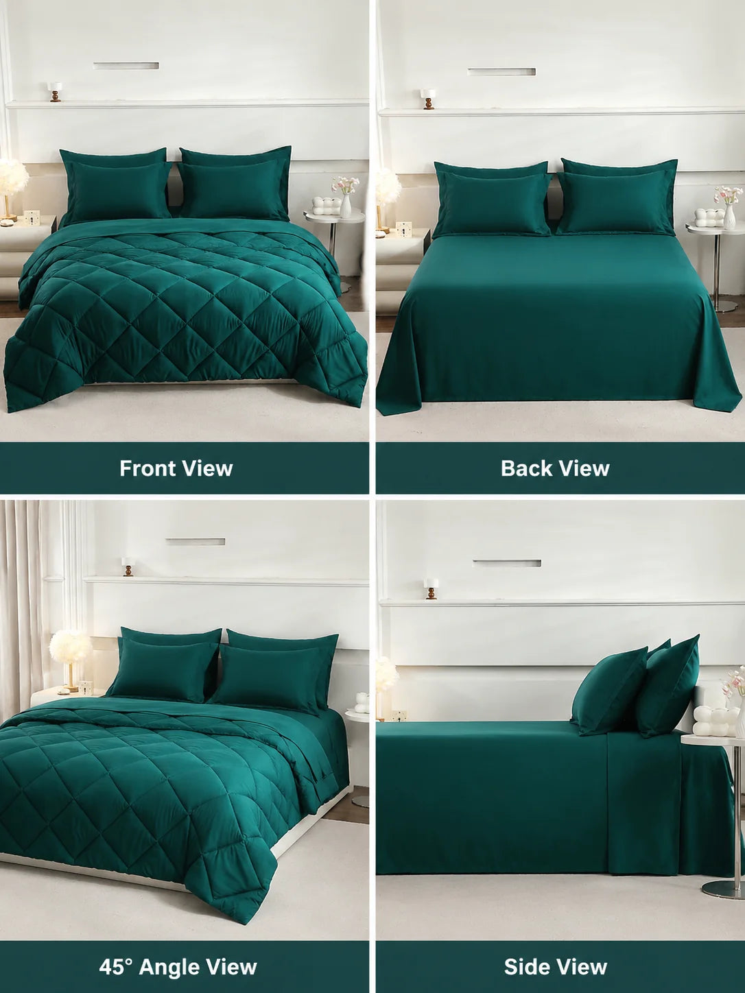 easYum Brushed Polyester Bedding Set With Quilted Comforter