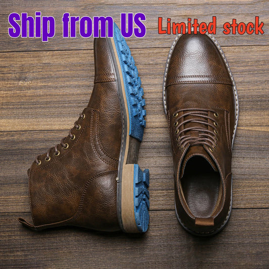 Hecrafted Men Ankle Boots ZIP Closure Comfortable Fashion Footwear
