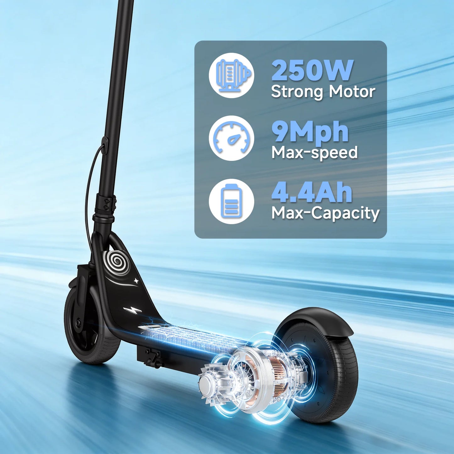 Ladped Kids Electric Scooter 3 Speed Modes 9 MPH Range