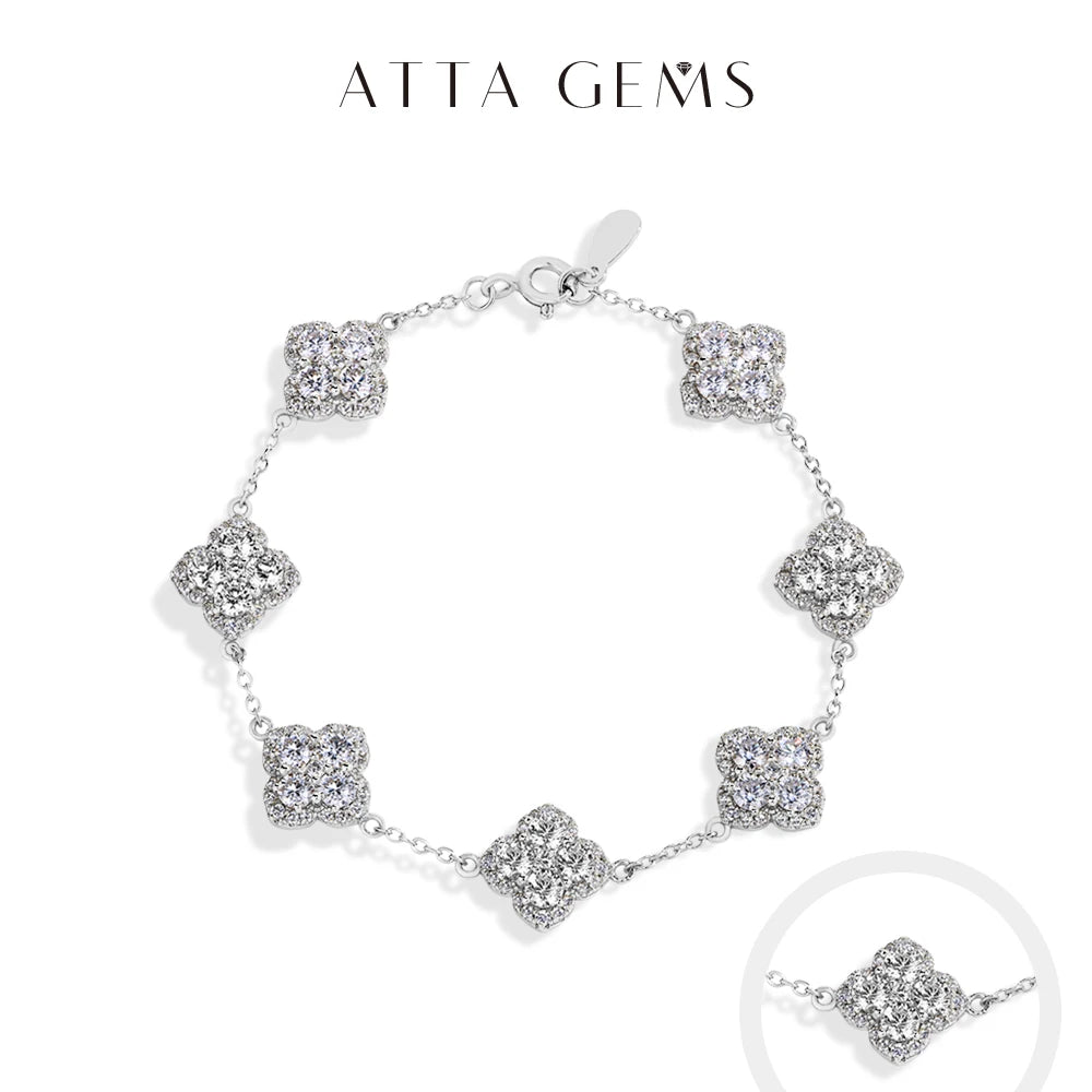 ATTAGEMS VVS1 Moissanite Bracelet S925 Gold Plated For Women