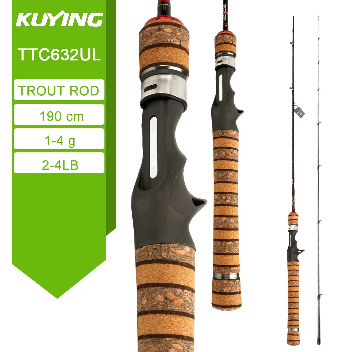 Kuying Teton Spinning Rod 0.8-8g 1-8lb Carbon Baitcaster