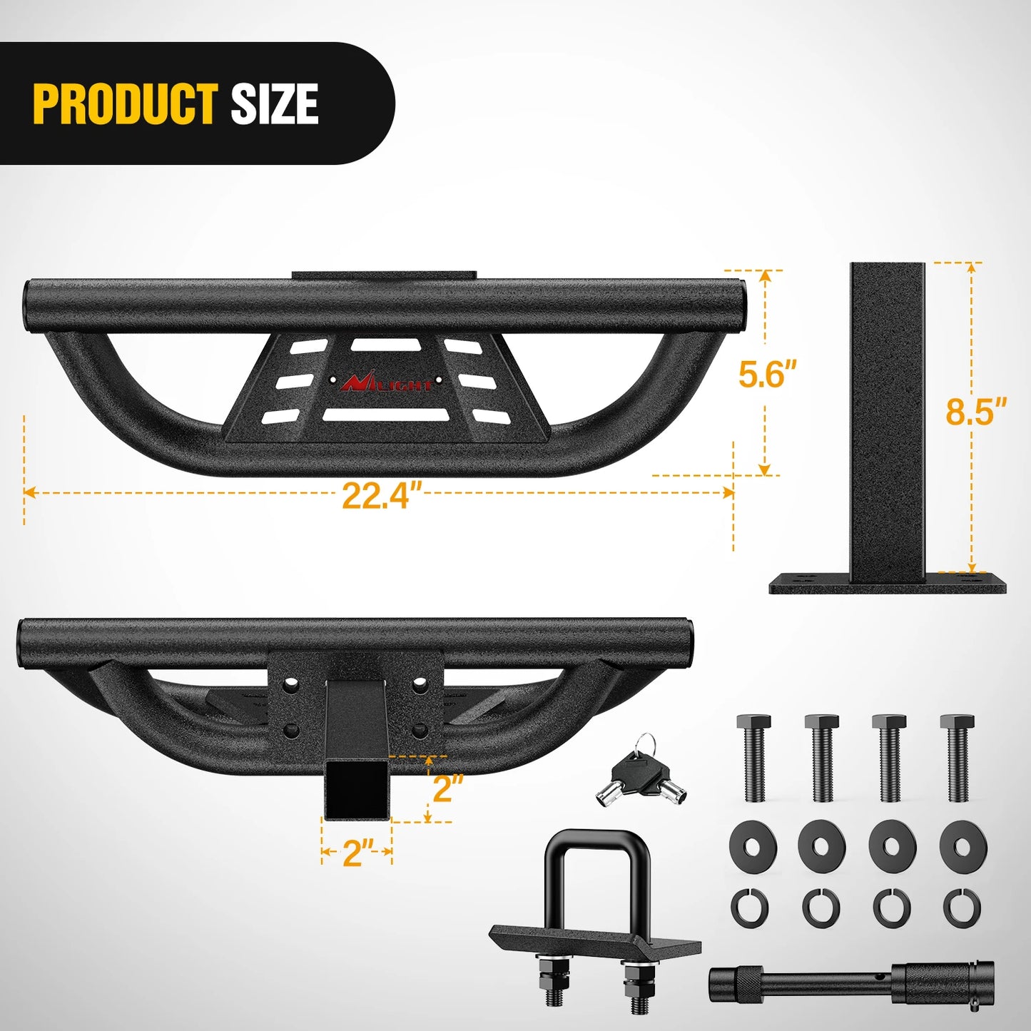 Universal Hitch Step With Lock And Stabilizer 350 Lbs