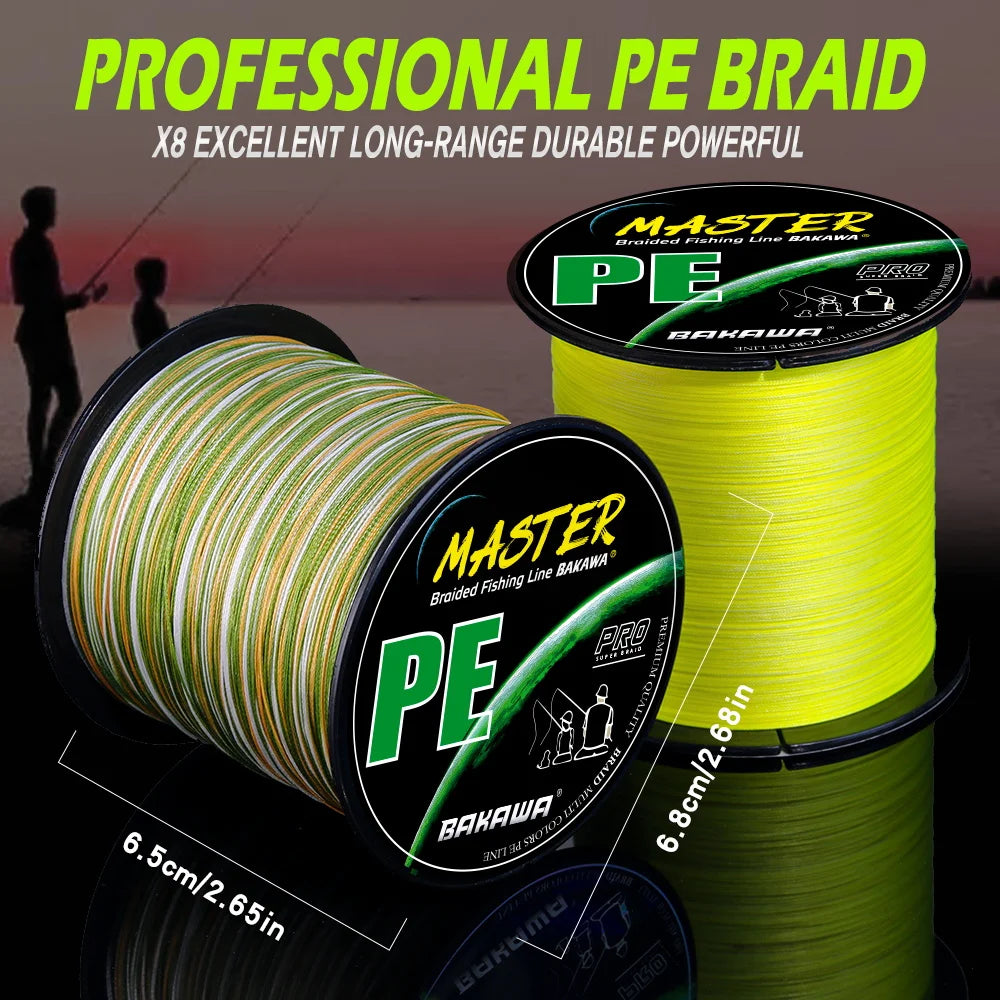Bakawa X8 Braided Fishing Line 300m Multifilament For Saltwater