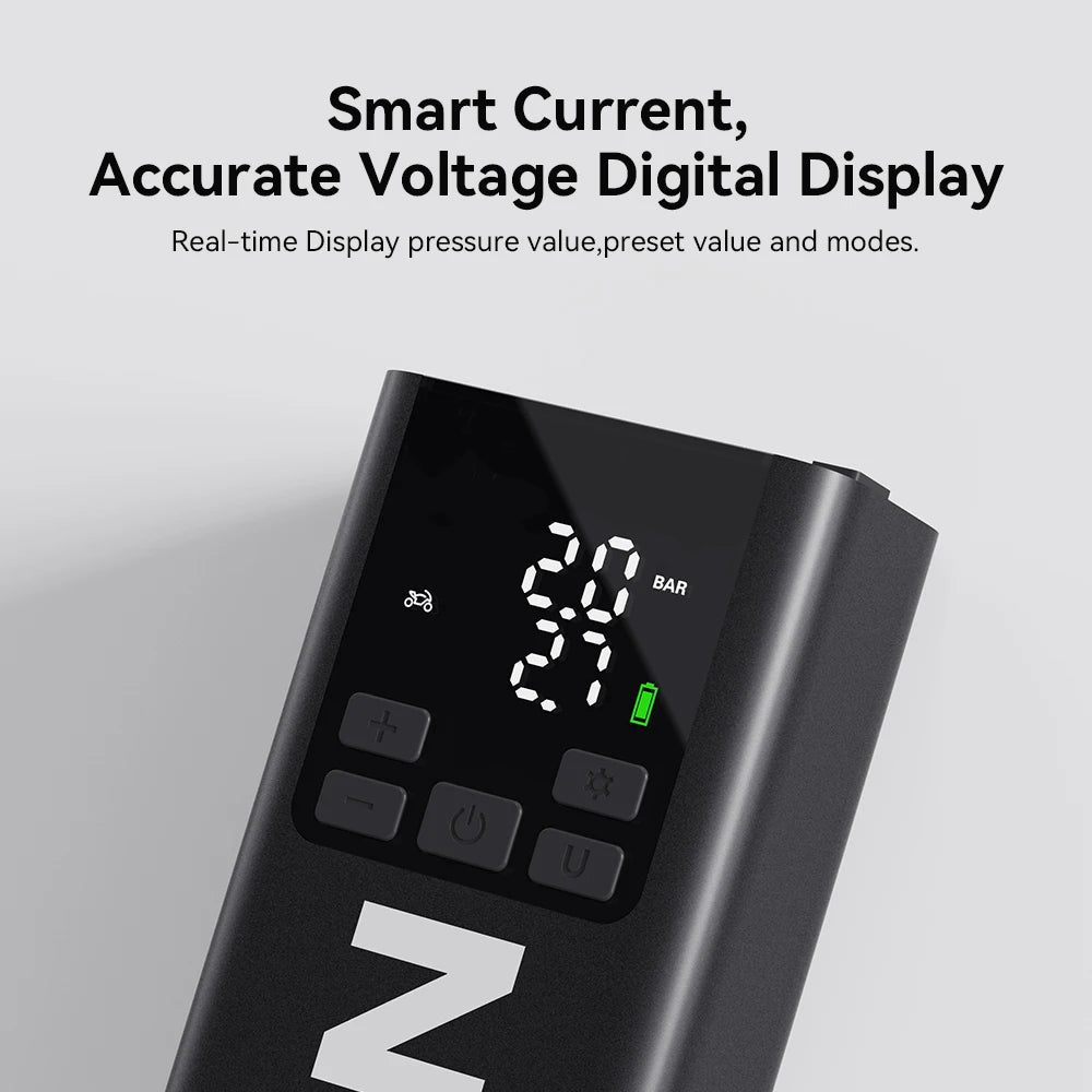 Lexin P5 Smart Digital Motorcycle Tire Air Pump With Power Bank