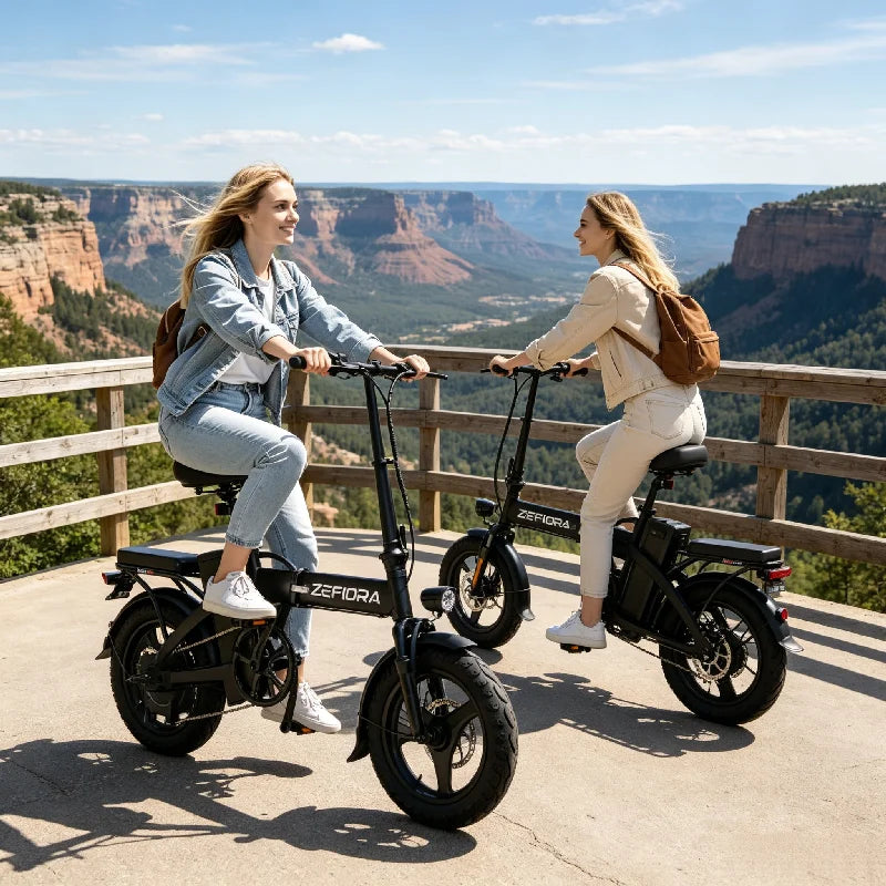 Zefiora Folding Electric Bike With Adjustable Seat