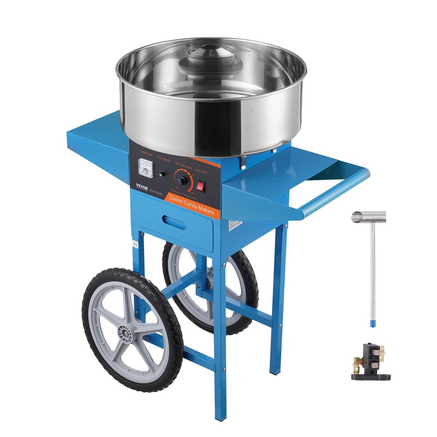 SucceBuy Commercial Electric Cotton Candy Machine With Cart And Drawer