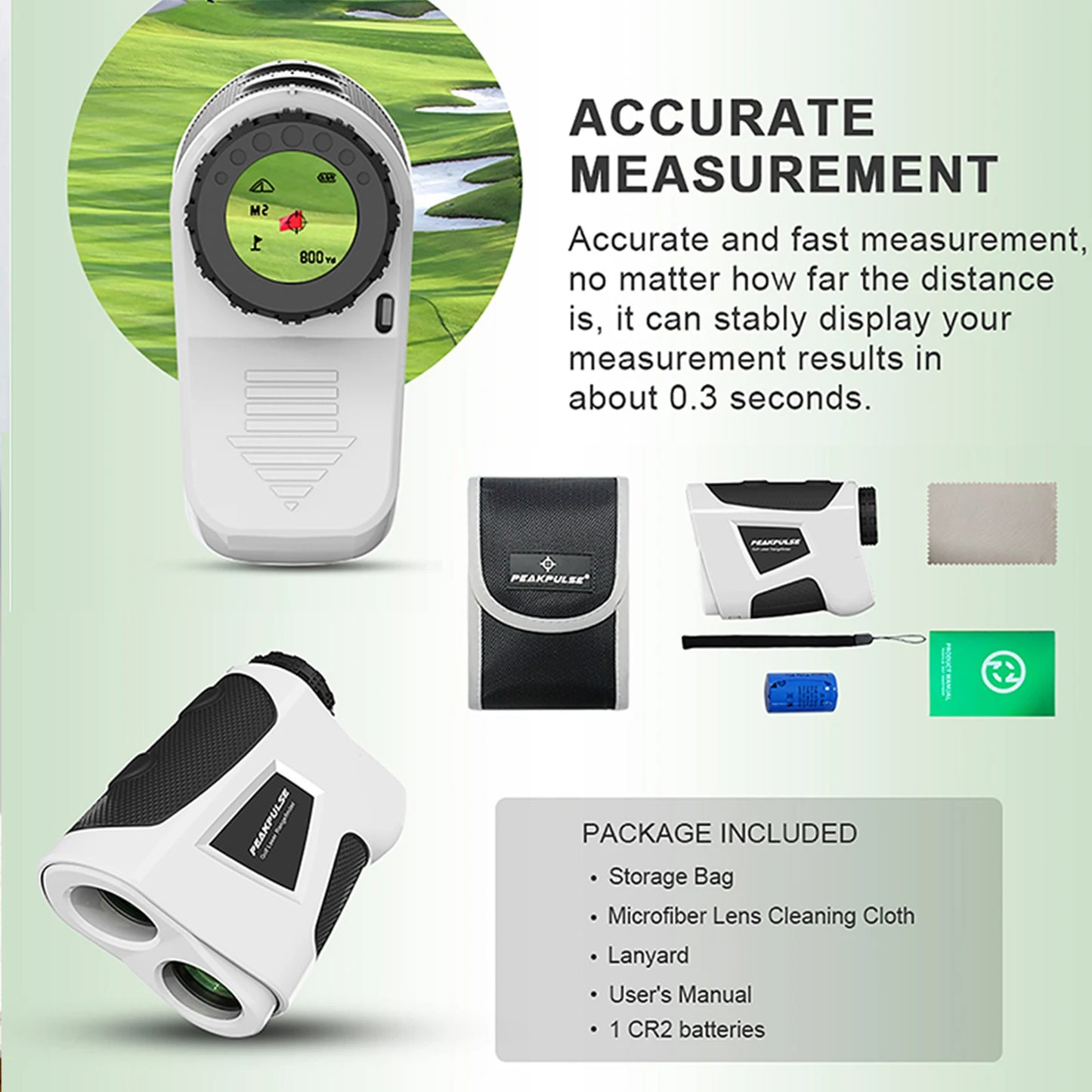 Peakpulse 6X Magnetic Golf Laser Rangefinder Slope Comp