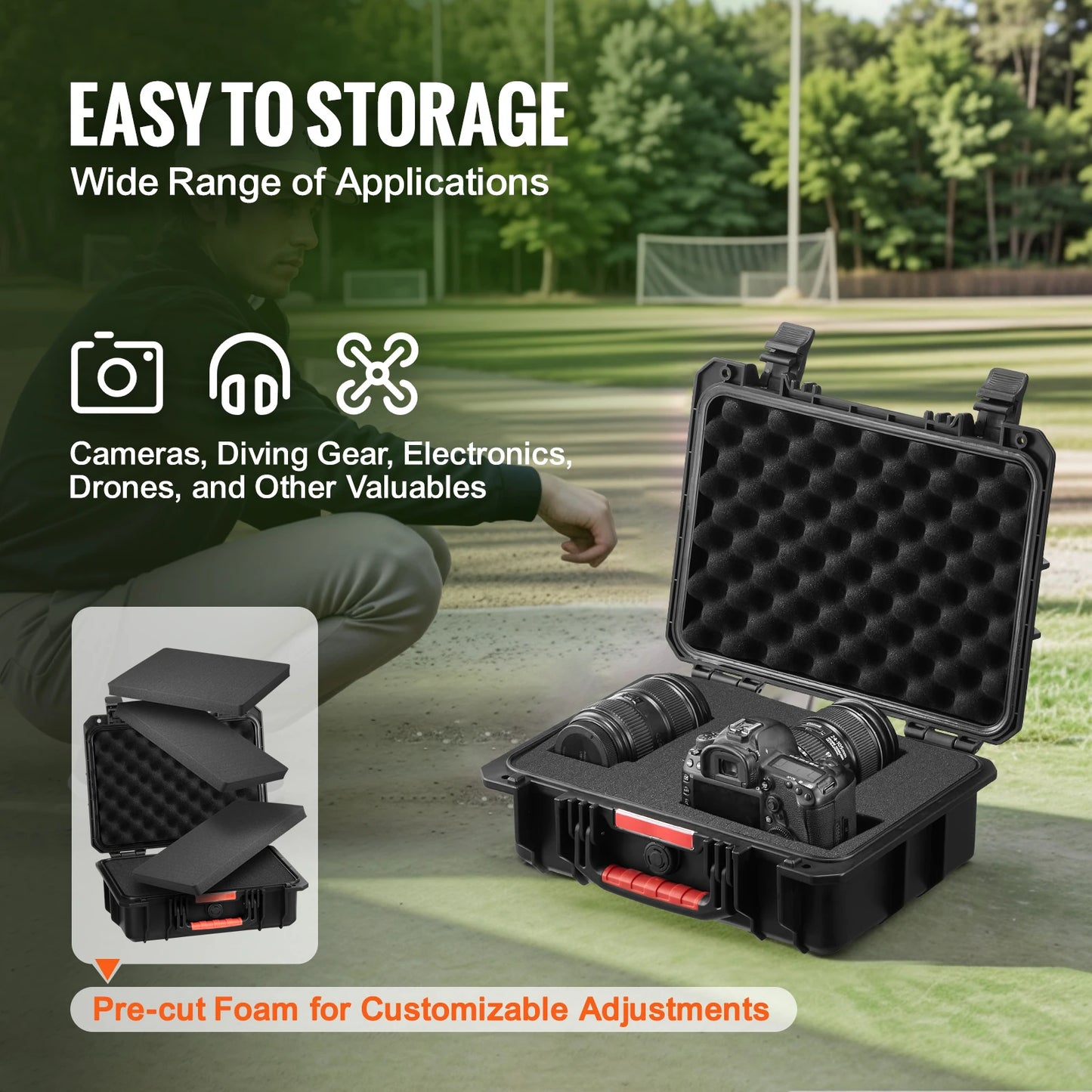 SucceBuy IP67 Weatherproof Heavy Duty Protective Case With Foam