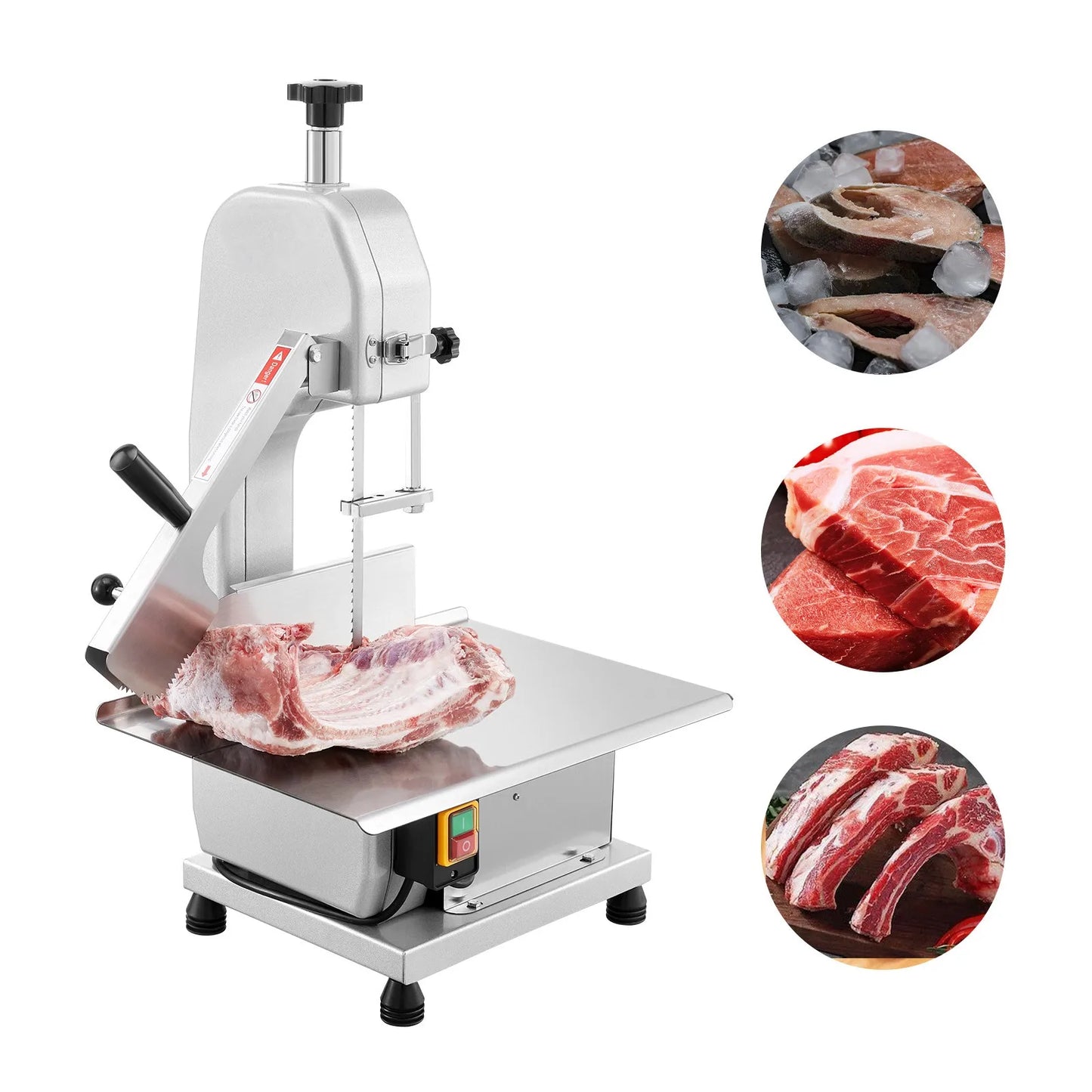 SucceBuy Commercial Electric Meat Bandsaw 650W Stainless Steel Bone Saw
