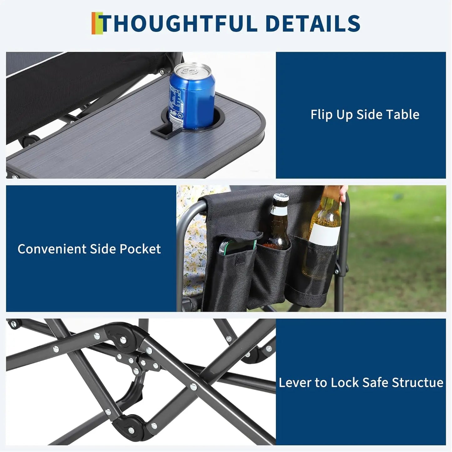 HiMiss Heavy Duty Folding Directors Chair With Cup Holder