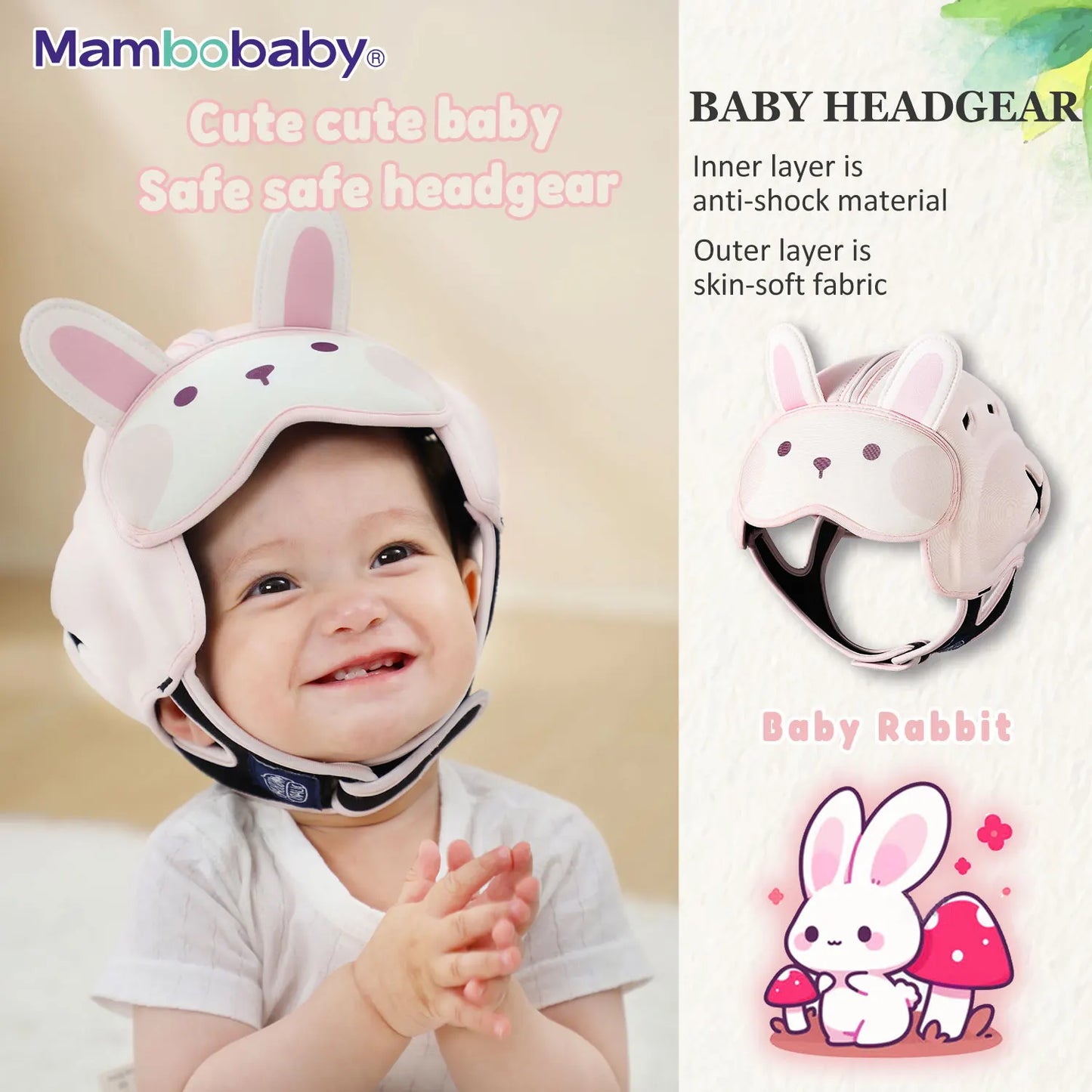 Mambobaby Safe Anti Shock Baby Helmet Head Protector