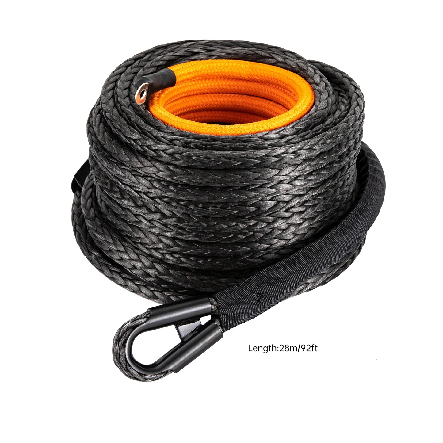 Winch Rope With Hook And Protective Sleeve 31500 Lbs Cable