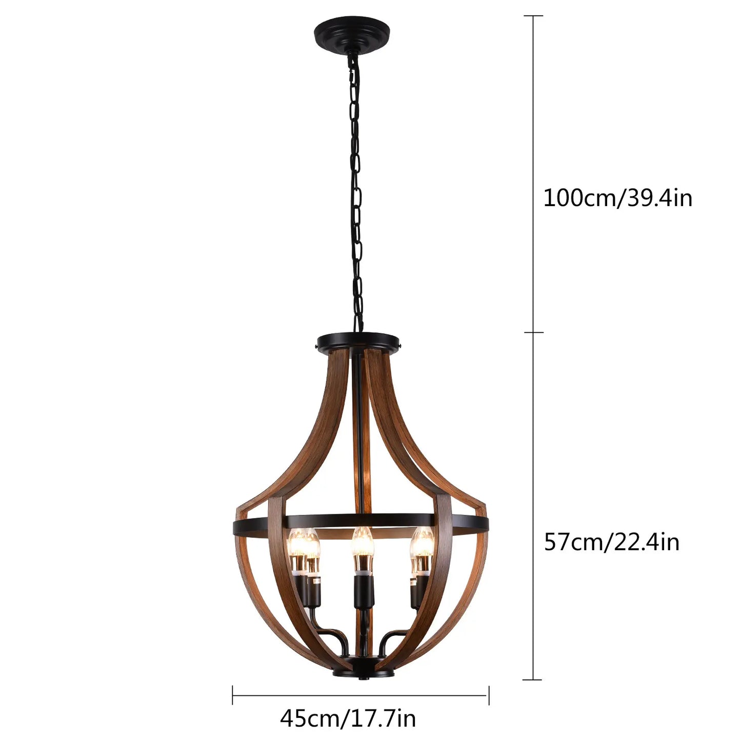 Modern Rustic Wooden Pendant Light For Kitchen And Dining