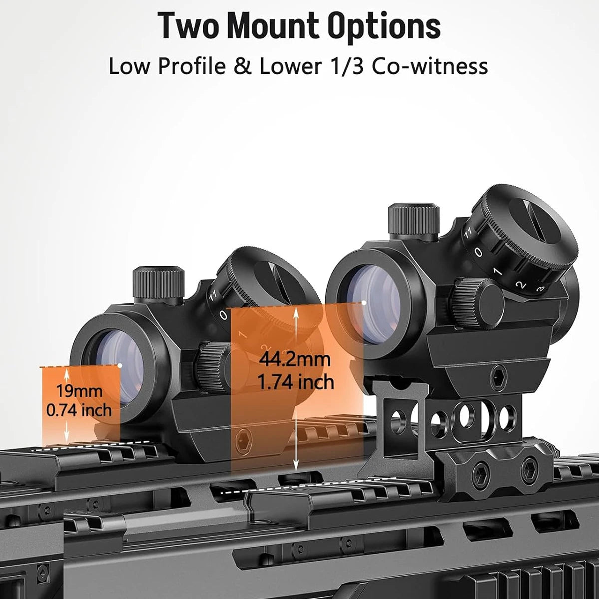 Nabila 2MOA Red Dot Sight 1x25mm Reflex Scope Waterproof Fogproof