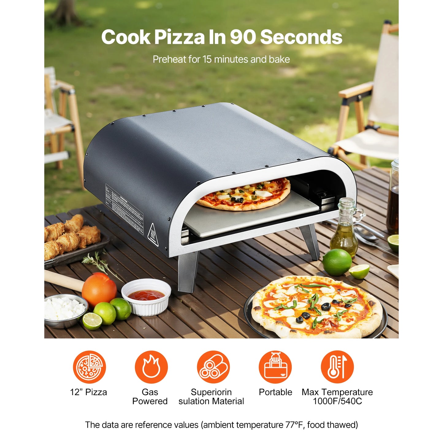 VEVOR Propane Outdoor Pizza Oven Portable Thickened Pizza Stone