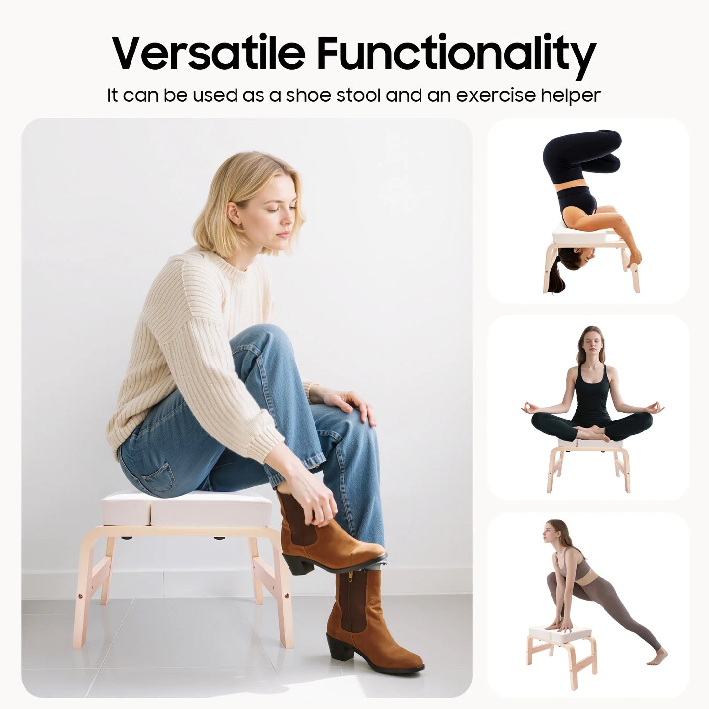U Shape Yoga Headstand Inversion Bench For Home Gym