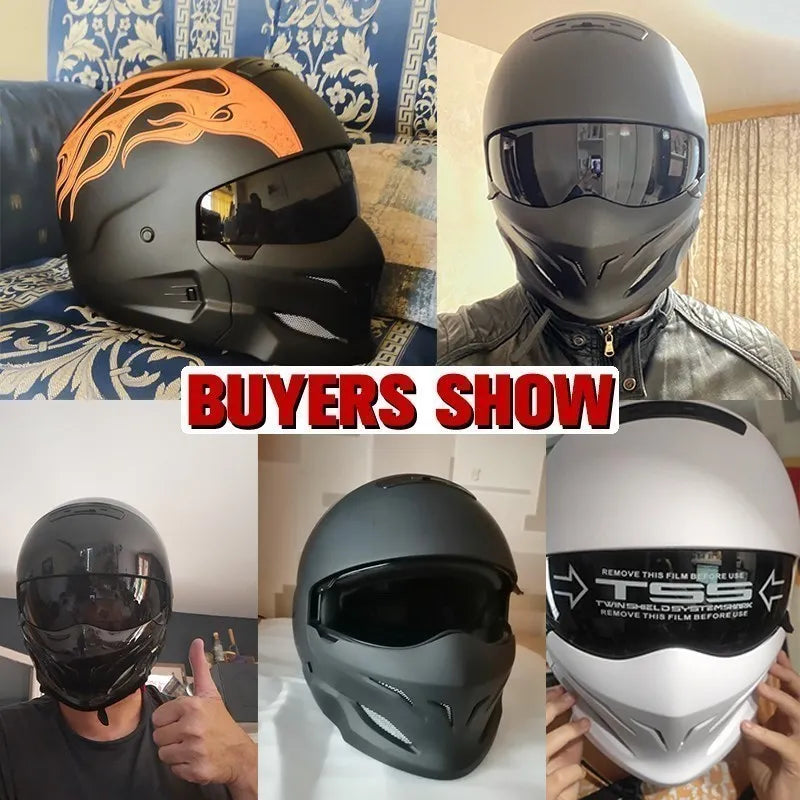 Uchoose Detachable Multi-purpose Motorcycle Half Helmet