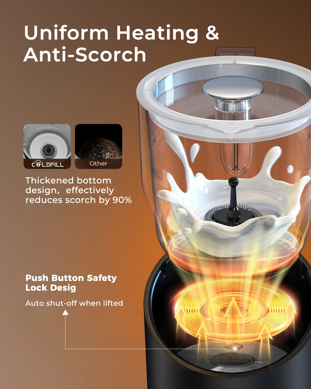 UHOST Milk Frother And Steamer 8 In 1 Electric 400ml