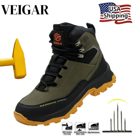 Veigar Protective Work Safety Shoes For Men With Steel Toe