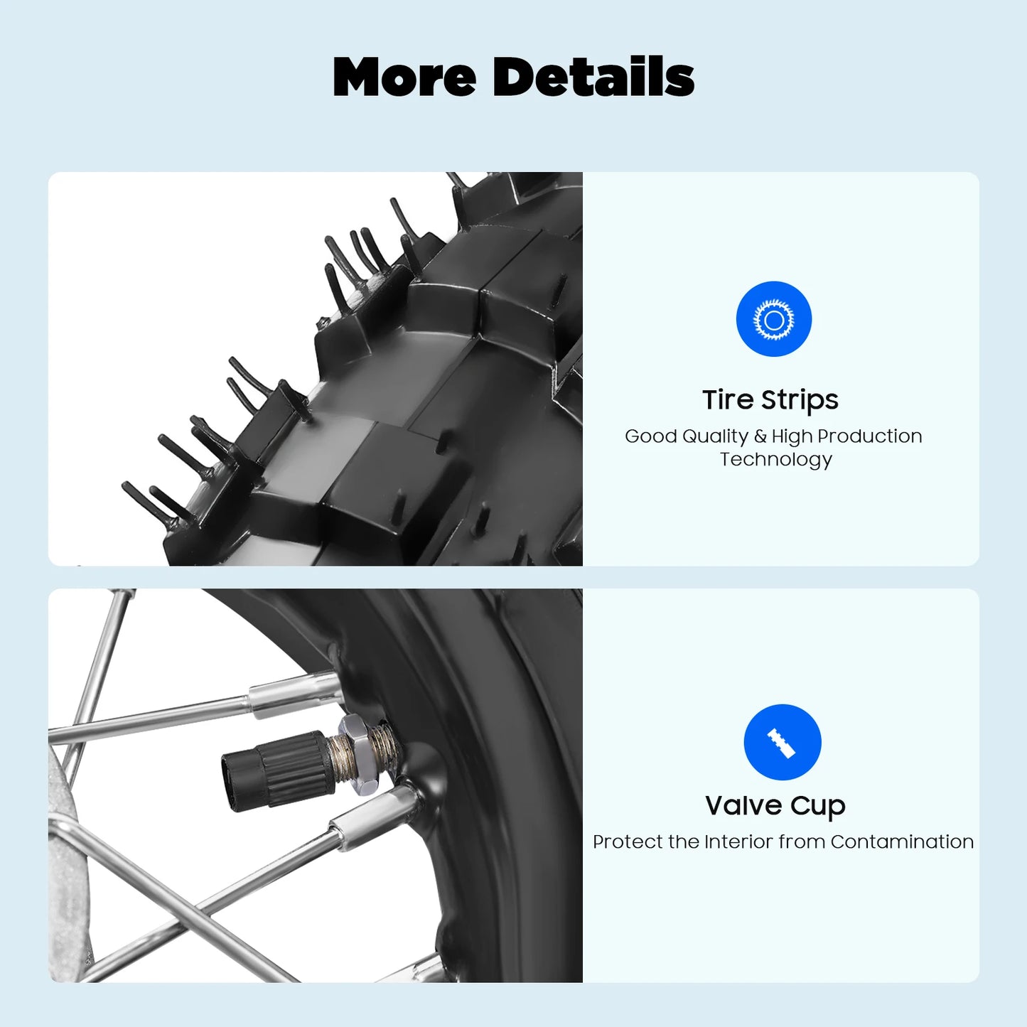 Front Rear Alloy Tire Rim Wheel Assembly for Honda CRF50 Dirt Bike