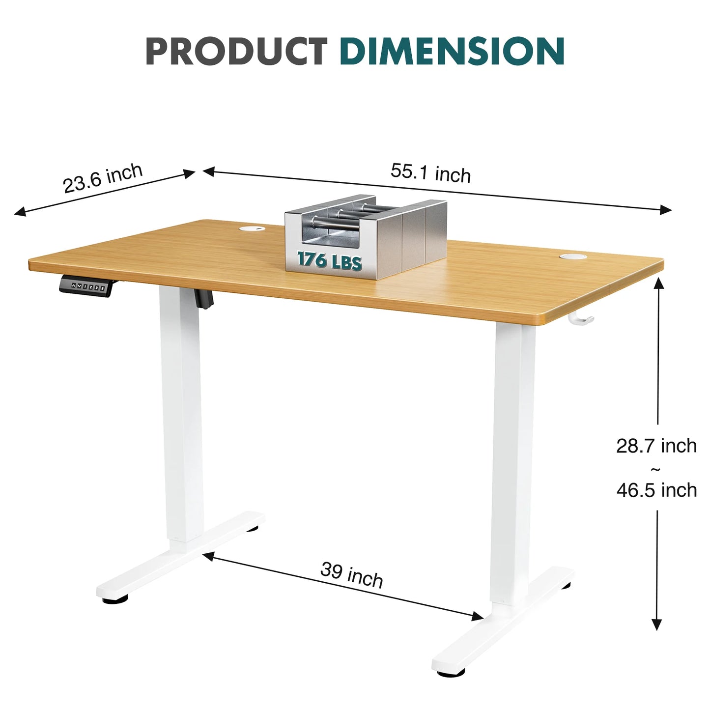 JHK Electric Standing Desk Height Adjustable Computer Desk Home Office