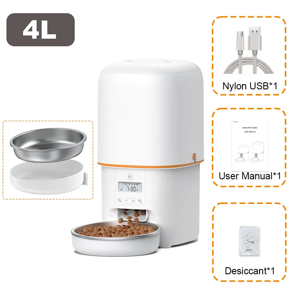 Nityers Automatic Cat Feeder With Voice Recorder Timed Dispenser
