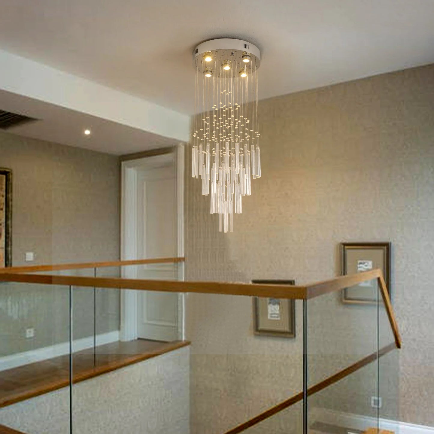 GreeLustr Crystal Ceiling Chandelier Pendant Light For Living Room