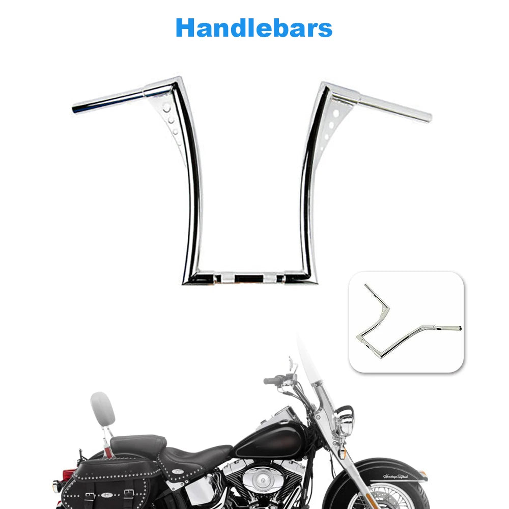 Chrome Ape Hangers Motorcycle Handlebars 12 Inch Rise