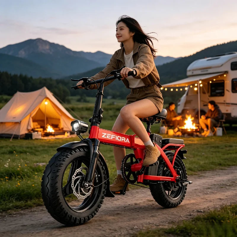 Zefiora Folding Electric Bike With Adjustable Seat