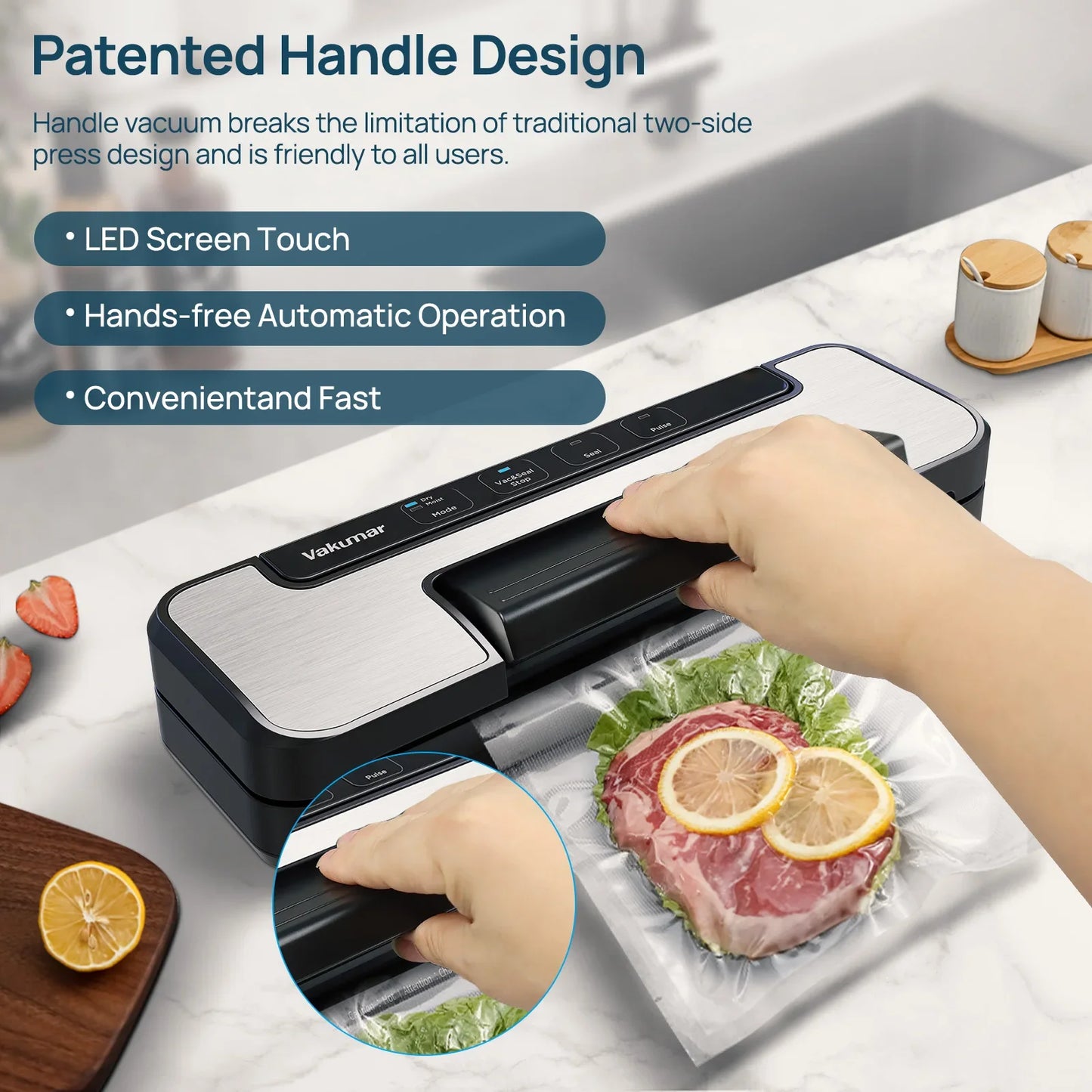 Vakumar VH1506 Vacuum Sealer Machine Sous Vide With Automatic Lock