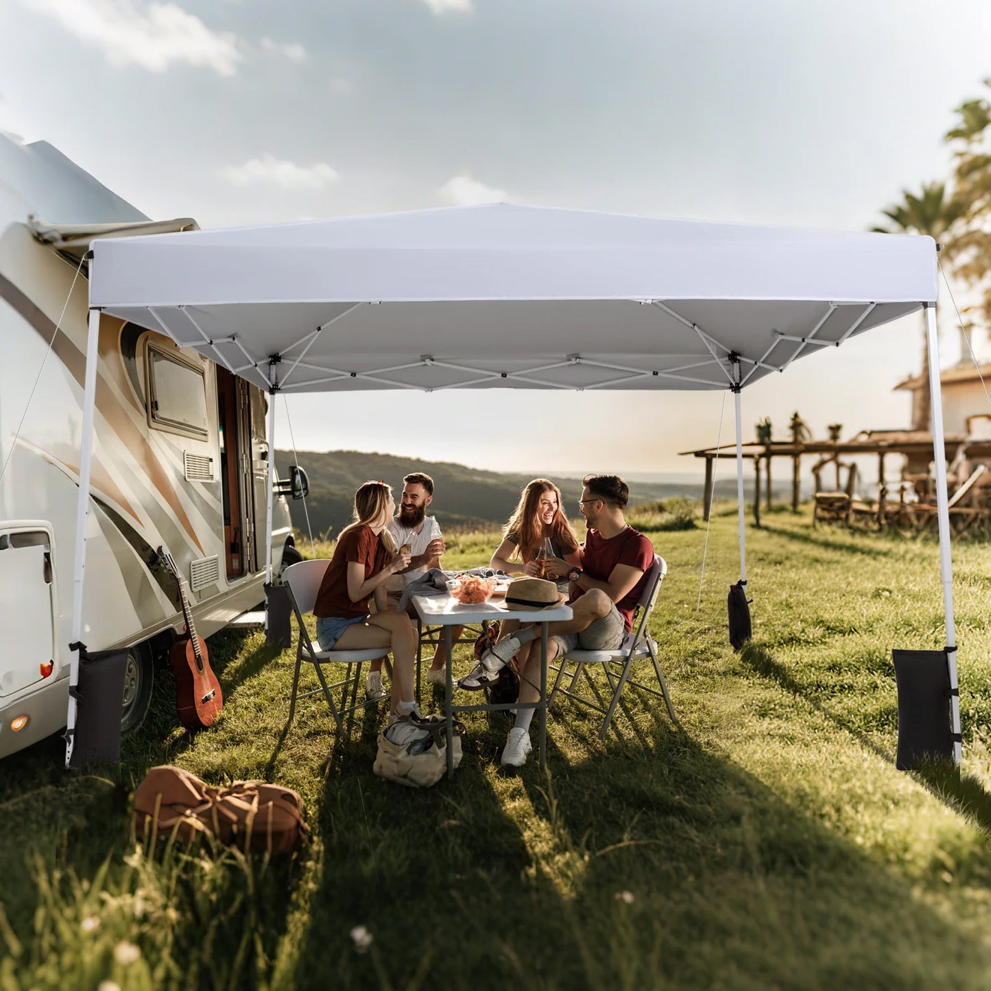 HOMASIS Pop Up Canopy Tent With Carry Bag And Accessories