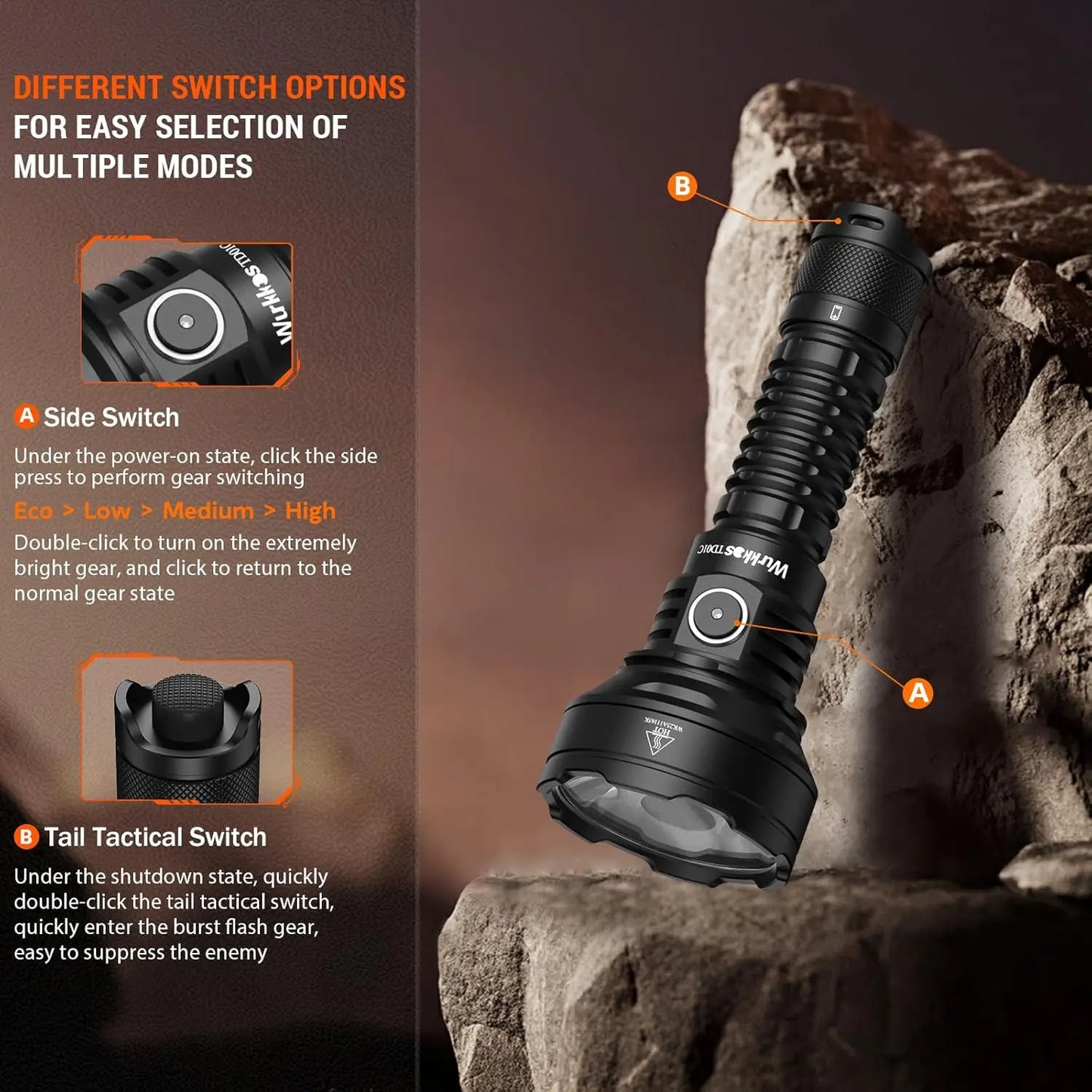 Wurkkos TD01C 21700 Rechargeable LED Tactical Flashlight