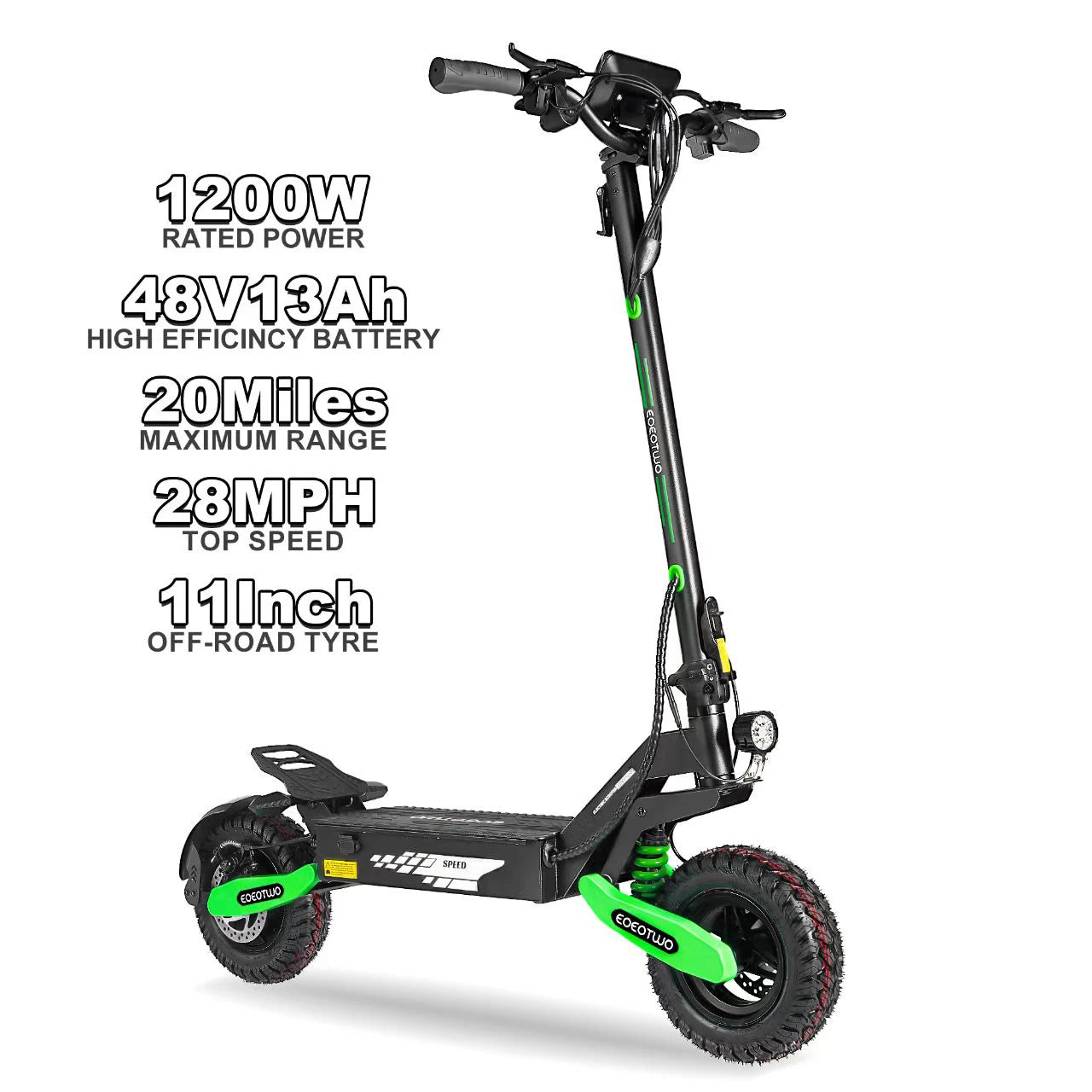 EOEOTWO 1200W Off Road Electric Scooter For Adults Foldable 48V