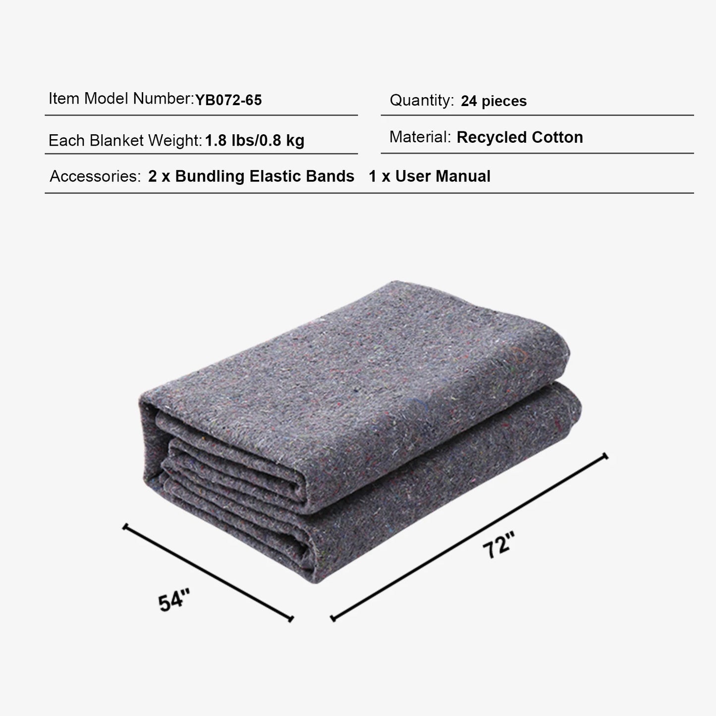 SucceBuy Heavy Duty Moving Blanket Recycled Cotton Packing Pads